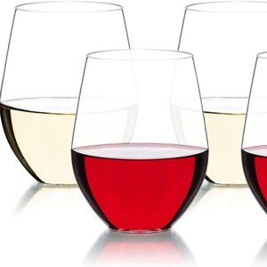 DrinkLogic Stemless Wine Glasses, 16oz, Unbreakable Tritan Plastic
